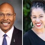 John Lovick (left) and April Berg