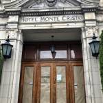 A printed note on letterhead taped to the front door in October 2019 says the Monte Cristo Ballroom in downtown Everett is closed. (Andrea Brown / Herald file)