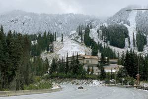 Stevens Pass at 10:30 a.m. on Sunday, Oct. 11, 2020. (Sue Misao / The Herald) 20201011
