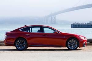 The 2020 Lexus LS 500 luxury sedan has a long, low, and streamlined profile. (Manufacturer photo)
