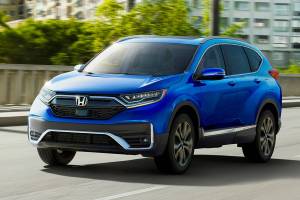 The grille, front bumper, and headlights are newly designed on the 2020 Honda CR-V.