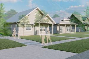 An artist's rendering of plans for development of a three-acre playfield leased by Housing Hope in Everett. (Housing Hope) 20200724