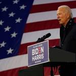 Democratic presidential candidate former Vice President Joe Biden speaks at Michigan State Fairgrounds in Novi, Mich., Friday, Oct. 16, 2020. (AP Photo/Carolyn Kaster)