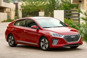 There are three variants of the Hyundai Ioniq: all-electric (EV), hybrid, and plug-in hybrid (PHEV). (Manufacturer photo)