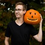 Brett Kelly, 24, of Lake Stevens, created a Pumpkin Man video for TikTok that was picked up by the CBS show The Greatest #AtHome Videos. (Olivia Vanni / The Herald)