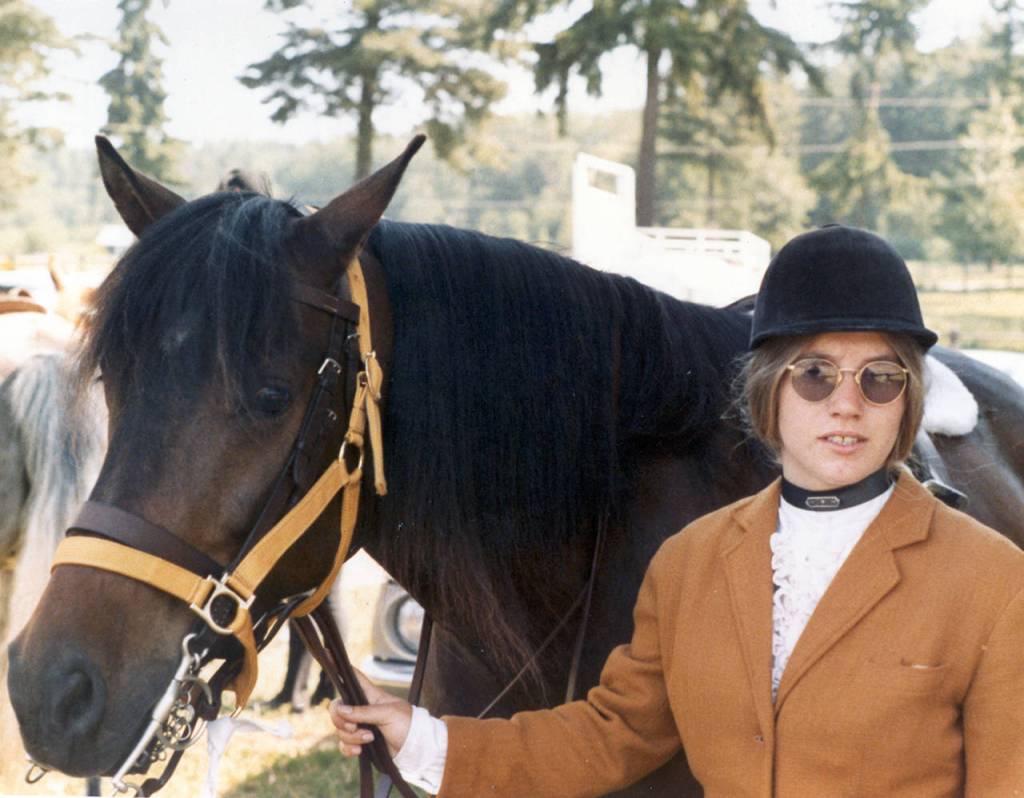 Jody Loomis with her horse in 1972. (Snohomish County Sheriffs Office)