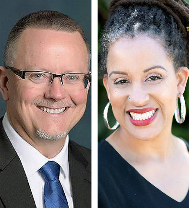 Mark James (left) and April Berg