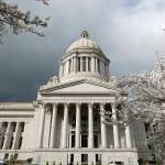 The Capitol building in Olympia will remain closed to the public and lobbyists due to the pandemic. (AP Photo/Elaine Thompson, file)