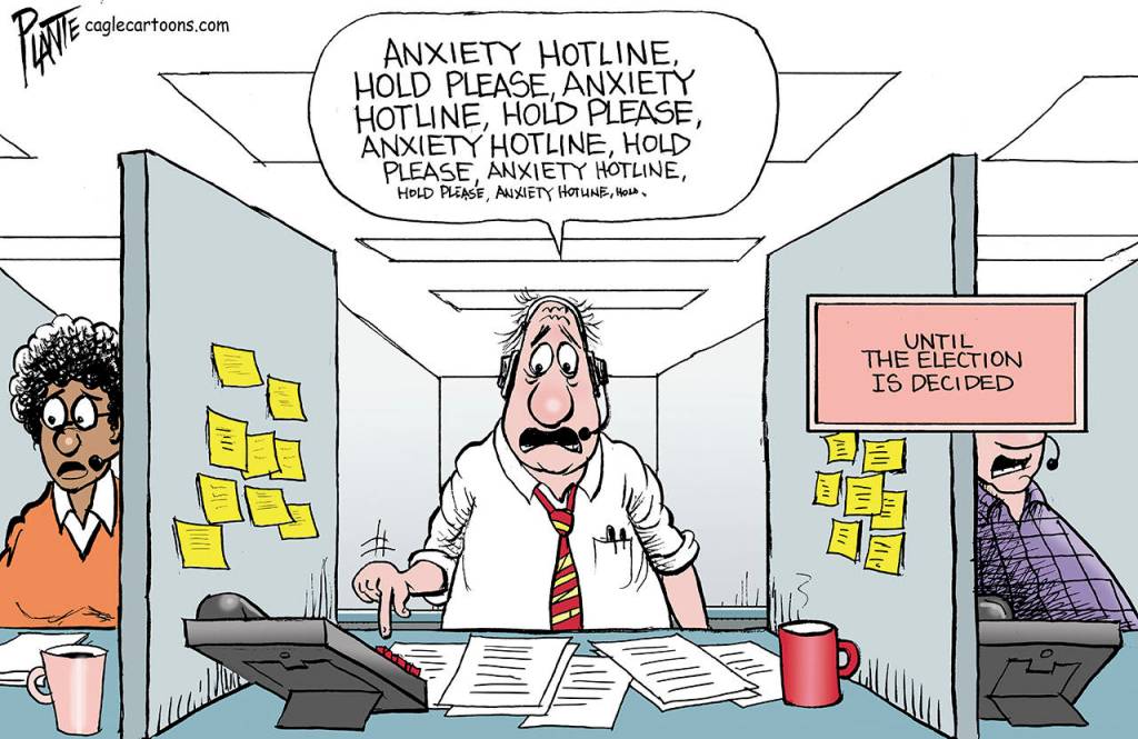 Anxiety Hotline, anxious, Campaign 2020, President Donald J. Trump, Vice Presiednt Joe R. Biden, Presidential racre GOP, DNC, RNC