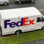 A FedEx truck sits parked in Everett. (Sue Misao / Herald file)