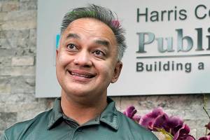 Harris County Public Health Executive Director Dr. Umair Shah talks about contact tracing and the recent spike in COVD-19 cases in Harris County, Thursday, June 25, 2020, in Houston. Texas Gov. Greg Abbott said Wednesday that the state is facing a "massive outbreak" in the coronavirus pandemic and that some new local restrictions may be needed to protect hospital space for new patients. (AP Photo/David J. Phillip)