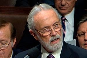 Rep. Dan Newhouse, R-Wash., speaks as the House of Representatives debates the articles of impeachment against President Donald Trump at the Capitol in Washington, Wednesday, Dec. 18, 2019. (House Television via AP)