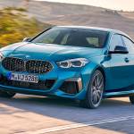 Design elements of the M235i Gran Coupe include angled headlights, four-eyed halo daytime running lights, and BMW’s traditional kidney grille. (Manufacturer photo)
