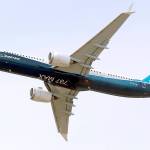 FILE - In this Tuesday, June 20, 2017 file photo a Boing 737 MAX 9 airplane performs a demonstration flight at the Paris Air Show, in Le Bourget, east of Paris, France. Europe’s aviation regulator has taken a step closer to letting the Boeing 737 Max fly again. It published a proposed airworthiness directive on Tuesday that could see it clear the aircraft within weeks to resume flying after nearly two years and a pair of deadly crashes. (AP Photo/Michel Euler, file)