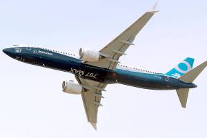 FILE - In this Tuesday, June 20, 2017 file photo a Boing 737 MAX 9 airplane performs a demonstration flight at the Paris Air Show, in Le Bourget, east of Paris, France. Europe’s aviation regulator has taken a step closer to letting the Boeing 737 Max fly again. It published a proposed airworthiness directive on Tuesday that could see it clear the aircraft within weeks to resume flying after nearly two years and a pair of deadly crashes. (AP Photo/Michel Euler, file)