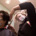 Honeycomb Salon owner Julia Barbee styles Gail Linnicks hair in her studio at Sola Salon Studios in Mill Creek. Barbee was among the years top online viewed Whats Up With That? columns. (Andy Bronson / The Herald)