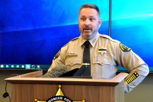 Snohomish County Sheriff Adam Fortney on July 29. (Sue Misao / Herald file)