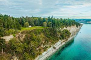 The $6 million Coupeville property is on 60 acres and 860 feet of waterfront. It features a safe house with bulletproof walls, 9,000-square-foot shop, three orchards, four wells and tanks that store 17,000 gallons of propane. (Eddie Hayes / Digital Tide Productions)