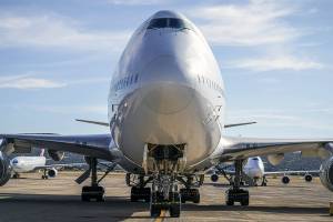A passenger aircraft at Ciudad Real International Airport in Ciudad Real, Spain, on Oct. 27, 2020. MUST CREDIT: Bloomberg photo by Paul Hanna.
