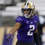 Washington defensive back Kyler Gordon, an Archbishop Murphy alum, has nine tackles and a forced fumble so far this season. (AP Photo/Ted S. Warren)