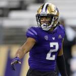 Washington defensive back Kyler Gordon lines up against Oregon State during an NCAA college football game, Saturday, Nov. 14, 2020, in Seattle. (AP Photo/Ted S. Warren)