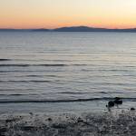 In this image taken Jan. 16, 2013, two people walk the beach at Discovery Park in Seattle. At 534 acres, Discovery Park is the largest park in the city and it features seaside bluffs, views of the Puget Sound, trails, a light house and a beach.  (AP Photo/Manuel Valdes )