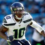 Seahawks wide receiver Josh Gordon runs a play during the second half of a game against the Panthers on Dec. 15, 2019, in Charlotte, N.C. (AP Photo/Brian Blanco)