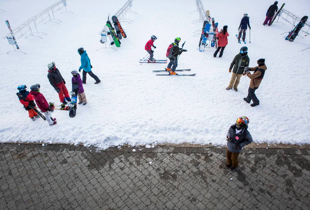 The un-crowd at Stevens Pass last Friday. (Olivia Vanni / The Herald)