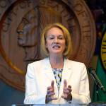 In this Sept. 2 photo, Seattle Mayor Jenny Durkan addresses a news conference about changes being made in the police department in Seattle.(AP Photo/Elaine Thompson, File)