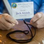 Jack Arends with his elector badge. (Olivia Vanni / The Herald)