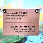 Extensive safety measures at the Woodland Park Zoo include markers that help keep you 6 feet apart. (Jennifer Bardsley)