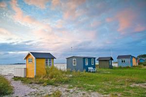 Beach bungalows at Ærøskøbing.