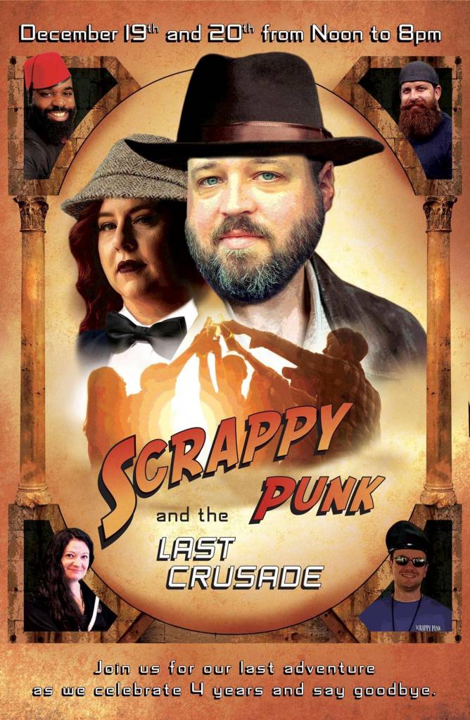 Scrappy Punks fourth anniversary poster is a nod to the iconic Indiana Jones and The Last Crusade movie poster. (Scrappy Punk)