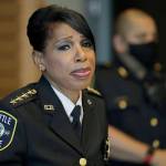 Seattle Police Chief Carmen Best speaks during a news conference Aug. 11 in Seattle. Best, the first Black woman to lead Seattles police department, stepped down in September following cuts to her budget that would reduce the department by as many as 100 officers. (AP Photo/Ted S. Warren, file)