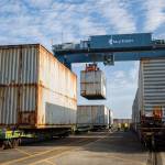 The Port of Everett unloads airplane cargo for the Boeing plant in Mukilteo on Aug. 13. (Olivia Vanni / The Herald)