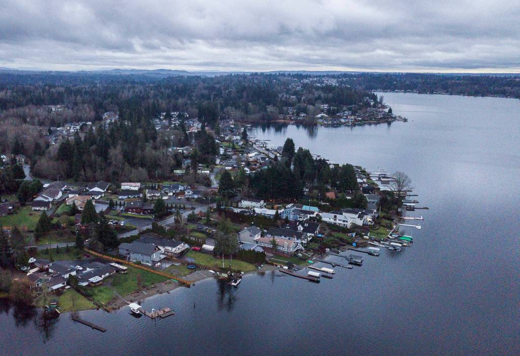 A view of the eastern area of Lake Stevens that includes the lakeshore and urban-growth area that is a part of a city annexation plan. (Olivia Vanni / The Herald)
