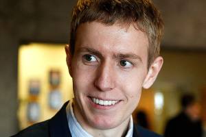 Stanwood planning commissioner Nate Nehring was picked from three finalists, Monday, to fill Ken Klein's former seat, representing north Snohomish County on the county council.  Along with Nehring, Darrington Town Councilman Kevin Ashe and Marysville Councilman Michael Stevens made up the three finalists.  (Dan Bates / The Herald)