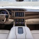 The 2021 GMC Yukon Denalis exclusive interior includes authentic wood trim and hand stitched seats. (Manufacturer photo)