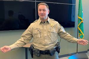 Snohomish County Sheriff Adam Fortney during an interview June 17, 2020. (Sue Misao / Herald file)