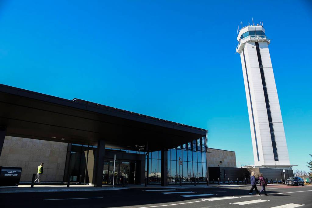 Everetts Paine Field passenger terminal. (Olivia Vanni / Herald file)