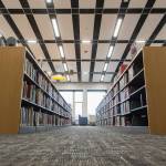 The new library has short, long bookshelves for students and staff to see over them. (Andy Bronson / The Herald)