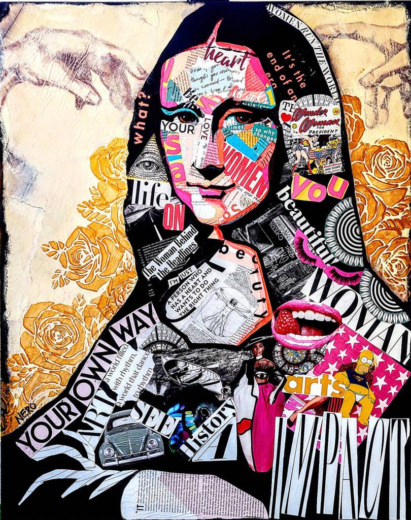 Decoding da Vinci by Ula Nero. Shes been working on mixed-media portraits of icons like the Mona Lisa.