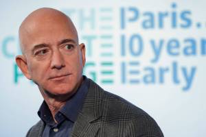 FILE - In this Sept. 19, 2019, file photo, Amazon CEO Jeff Bezos speaks during his news conference at the National Press Club in Washington. Amazon said Tuesday, Feb. 2, 2021, that Bezos is stepping down as CEO later in the year, a role he's had since he founded the company nearly 30 years ago. (AP Photo/Pablo Martinez Monsivais, File)