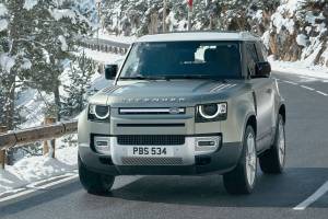 The 2020 Land Rover Defender is available in two-door and four-door versions. The two-door 90 model is shown here.  (Land Rover) 20210208