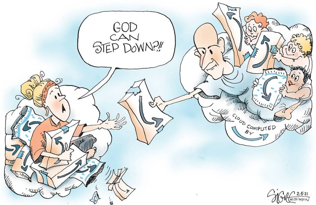 Signe cartoon
God Bezos