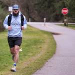 Austin Johnson, 26, trains on the Centennial Trail in Lake Stevens and is planning to do a 24-hour run to raise money for the American Foundation for Suicide Prevention. (Kevin Clark / The Herald)