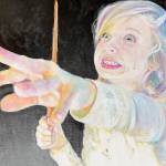 Hilma Josal of Monroe used her daughters as models for her paintings that illustrate Hjilmer and The Fire Witch. Author Mark Blair wrote the story for his daughters about 40 years ago.