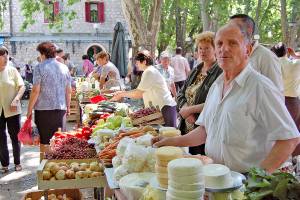 Farmers market in Nevesinje, Bosnia-Herzegovina.