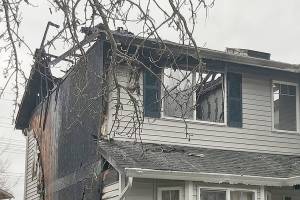 Three people and a dog escaped without injuries a house fire Sunday afternoon, but a pet turtle died. (Marysville Fire District)