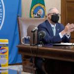 Washington Gov. Jay Inslee speaks at a news conference Jan. 5 at the Capitol in Olympia. (AP Photo/Ted S. Warren)